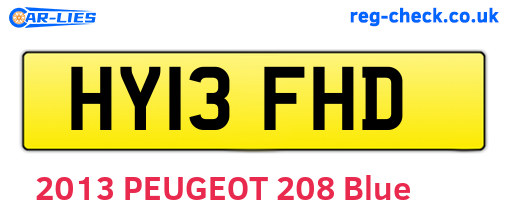 HY13FHD are the vehicle registration plates.