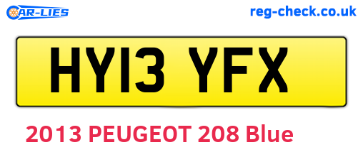 HY13YFX are the vehicle registration plates.