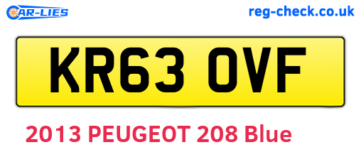 KR63OVF are the vehicle registration plates.