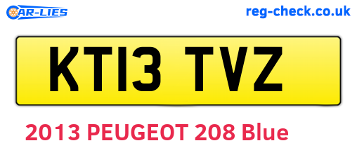 KT13TVZ are the vehicle registration plates.