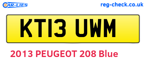 KT13UWM are the vehicle registration plates.