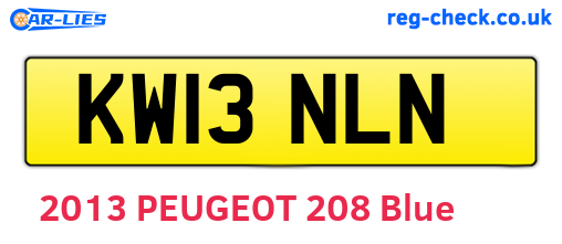 KW13NLN are the vehicle registration plates.