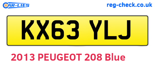 KX63YLJ are the vehicle registration plates.