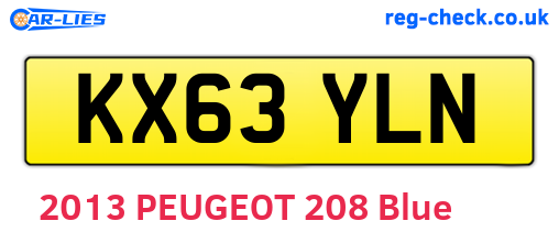 KX63YLN are the vehicle registration plates.