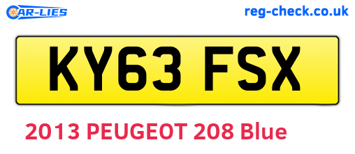 KY63FSX are the vehicle registration plates.