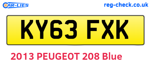 KY63FXK are the vehicle registration plates.