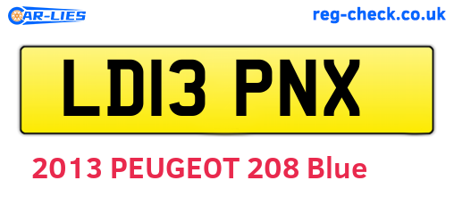 LD13PNX are the vehicle registration plates.