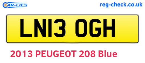 LN13OGH are the vehicle registration plates.