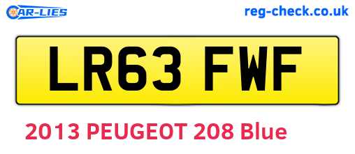 LR63FWF are the vehicle registration plates.