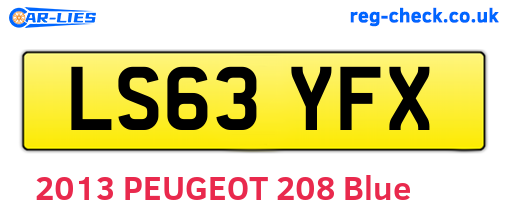 LS63YFX are the vehicle registration plates.