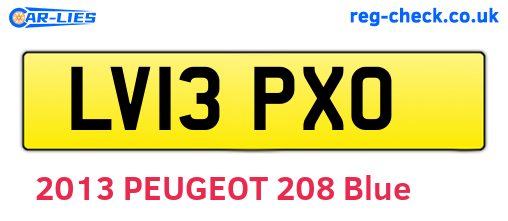 LV13PXO are the vehicle registration plates.