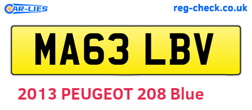 MA63LBV are the vehicle registration plates.