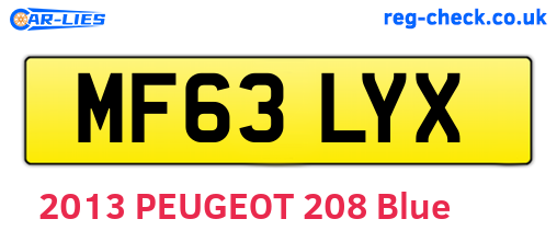 MF63LYX are the vehicle registration plates.