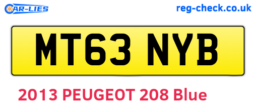 MT63NYB are the vehicle registration plates.