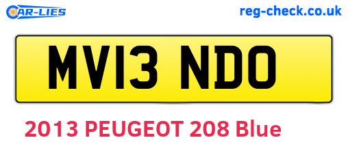 MV13NDO are the vehicle registration plates.