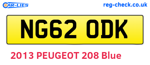 NG62ODK are the vehicle registration plates.