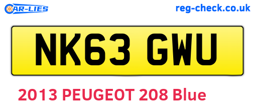 NK63GWU are the vehicle registration plates.