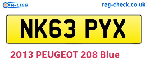 NK63PYX are the vehicle registration plates.