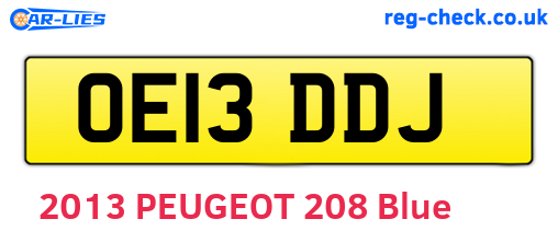 OE13DDJ are the vehicle registration plates.