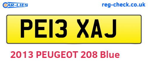 PE13XAJ are the vehicle registration plates.