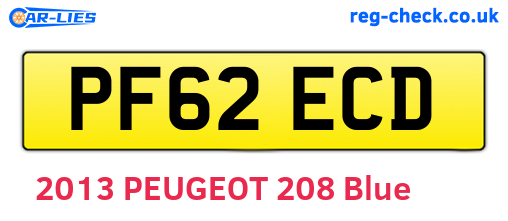 PF62ECD are the vehicle registration plates.