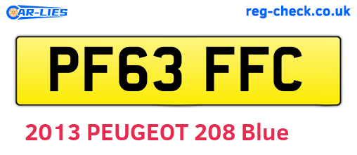 PF63FFC are the vehicle registration plates.