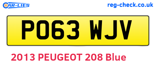 PO63WJV are the vehicle registration plates.