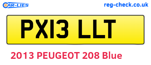 PX13LLT are the vehicle registration plates.