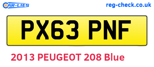 PX63PNF are the vehicle registration plates.