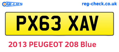 PX63XAV are the vehicle registration plates.