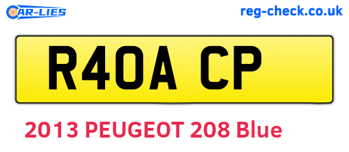 R40ACP are the vehicle registration plates.