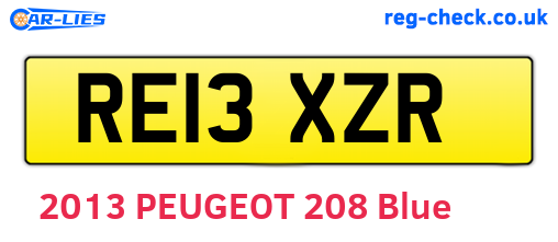 RE13XZR are the vehicle registration plates.