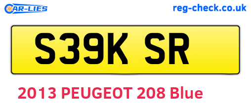S39KSR are the vehicle registration plates.