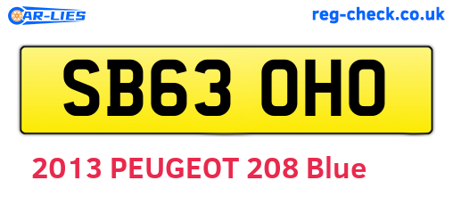 SB63OHO are the vehicle registration plates.