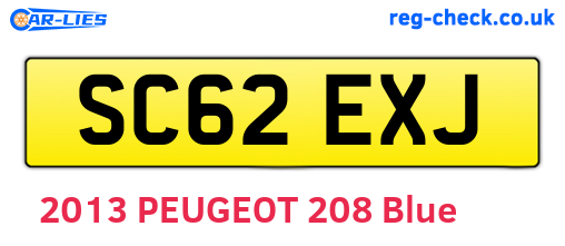 SC62EXJ are the vehicle registration plates.