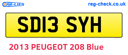 SD13SYH are the vehicle registration plates.