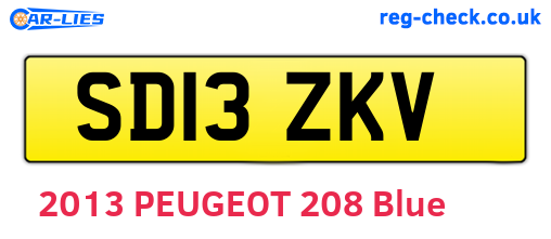 SD13ZKV are the vehicle registration plates.