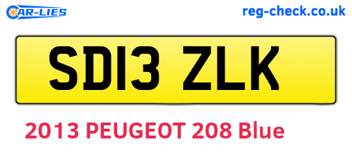 SD13ZLK are the vehicle registration plates.