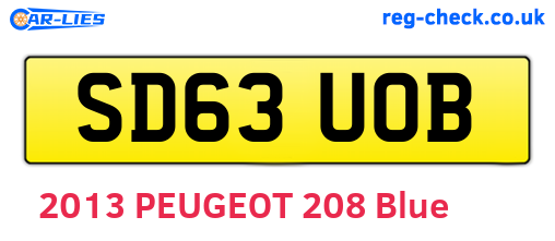 SD63UOB are the vehicle registration plates.