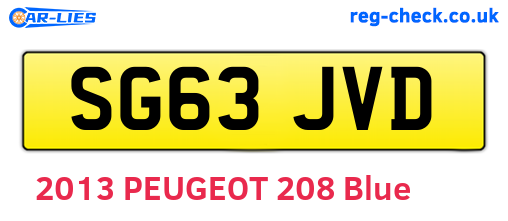 SG63JVD are the vehicle registration plates.