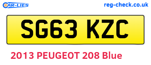 SG63KZC are the vehicle registration plates.