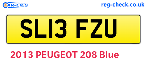 SL13FZU are the vehicle registration plates.