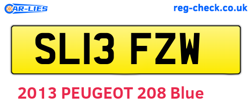 SL13FZW are the vehicle registration plates.