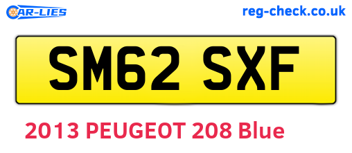 SM62SXF are the vehicle registration plates.