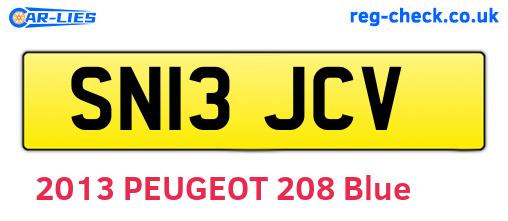 SN13JCV are the vehicle registration plates.