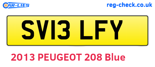 SV13LFY are the vehicle registration plates.