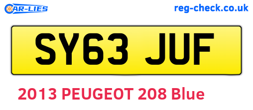 SY63JUF are the vehicle registration plates.
