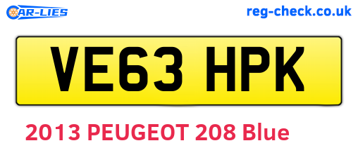 VE63HPK are the vehicle registration plates.