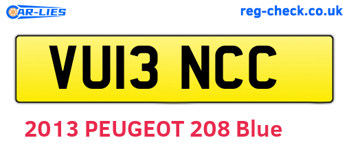 VU13NCC are the vehicle registration plates.