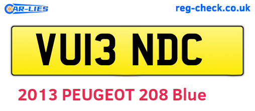 VU13NDC are the vehicle registration plates.